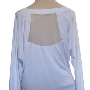 Athleta White Long Sleeve Topanga Mesh Top Womens Shirt M Athleisure